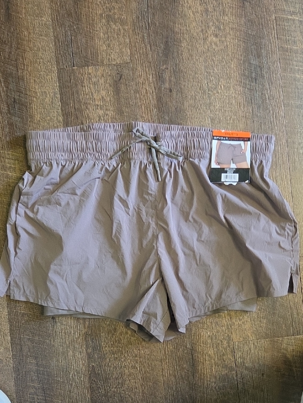 Spyder Shorts in Taupe Brown with Elastic Waist